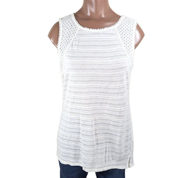 Lucky Brand Tops - Lucky Brand XS Women's Cotton Ivory Eyelet Tank Top